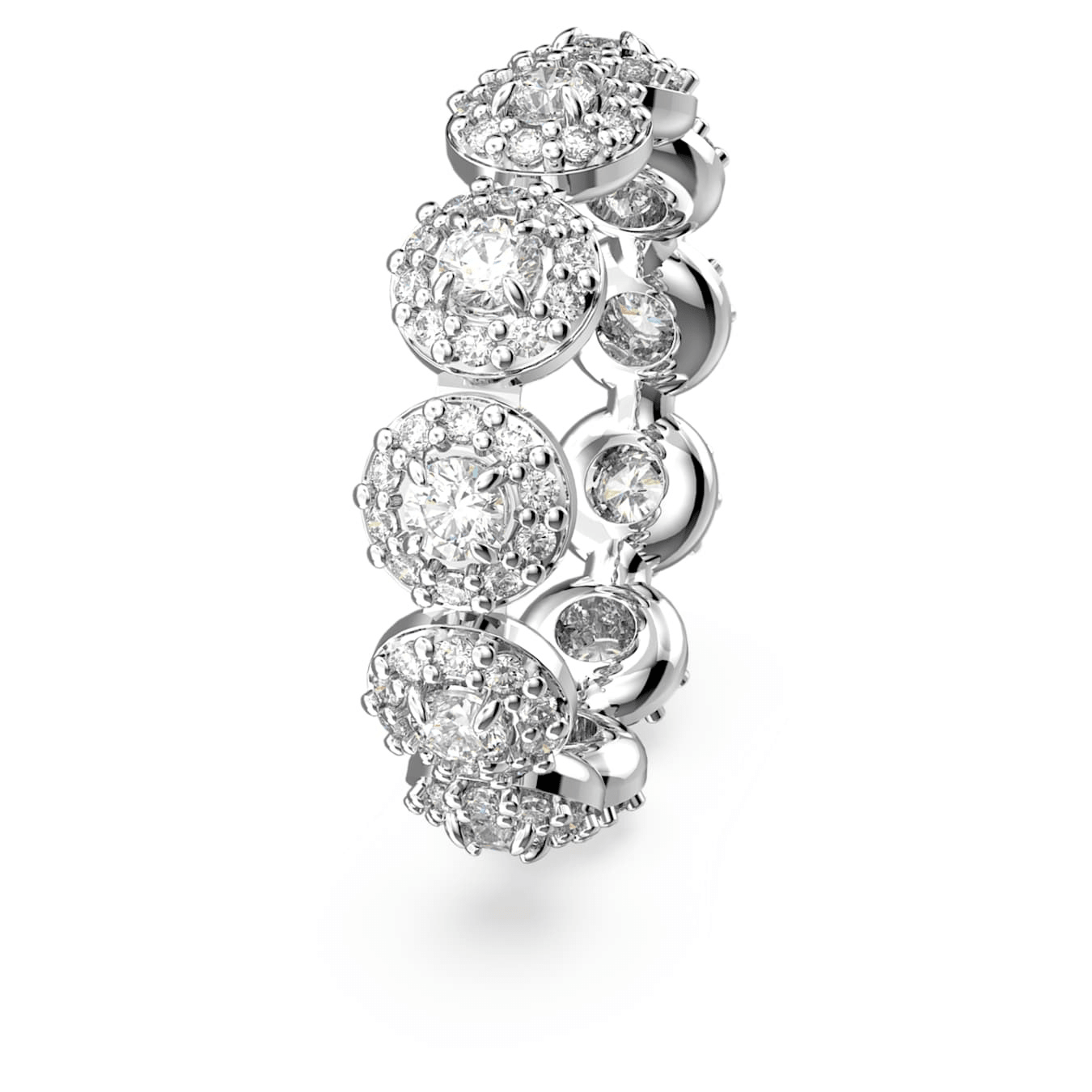 Swarovski Una Angelic ring Round cut, White, Rhodium plated -Swarovski