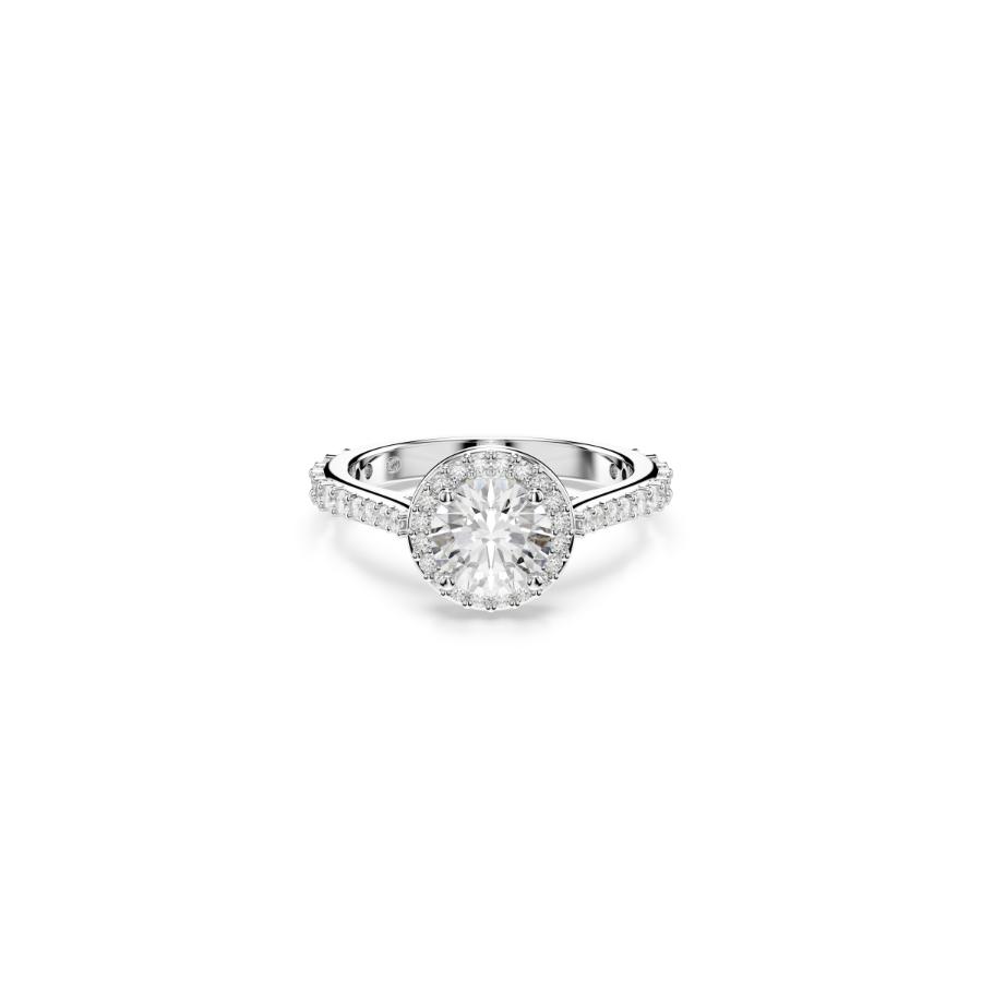 Swarovski Una Angelic Ring, Round Cut, White, Silver-tone Finish -Swarovski