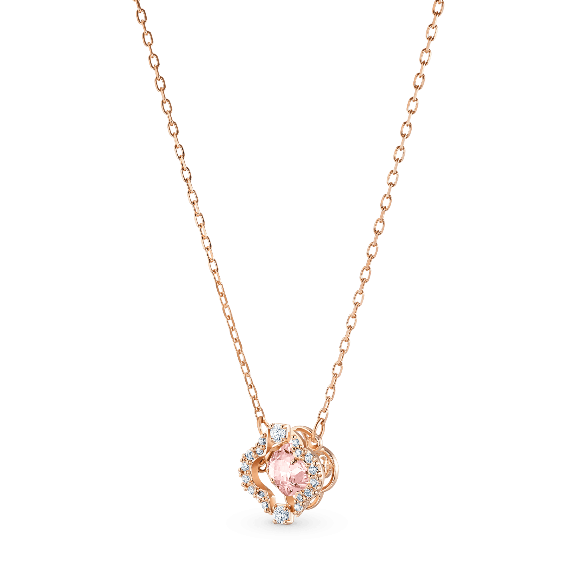 Swarovski Una, Clover Necklace, Pink, Rose-Gold Tone Plated -Swarovski