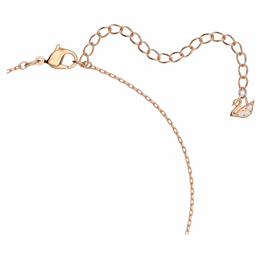 Swarovski Una necklace Round cut, White, Rose gold-tone plated -Swarovski