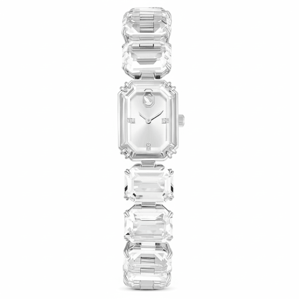 Swarovski Watch Octagon cut bracelet, White, Stainless steel -Swarovski