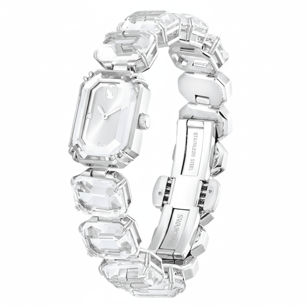 Swarovski Watch Octagon cut bracelet, White, Stainless steel -Swarovski