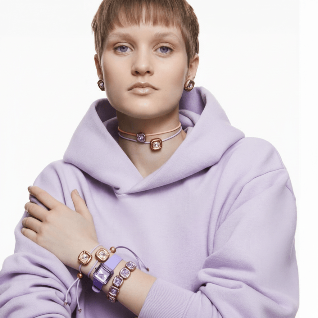 Swarovski Watch Silicone strap, Purple -Swarovski