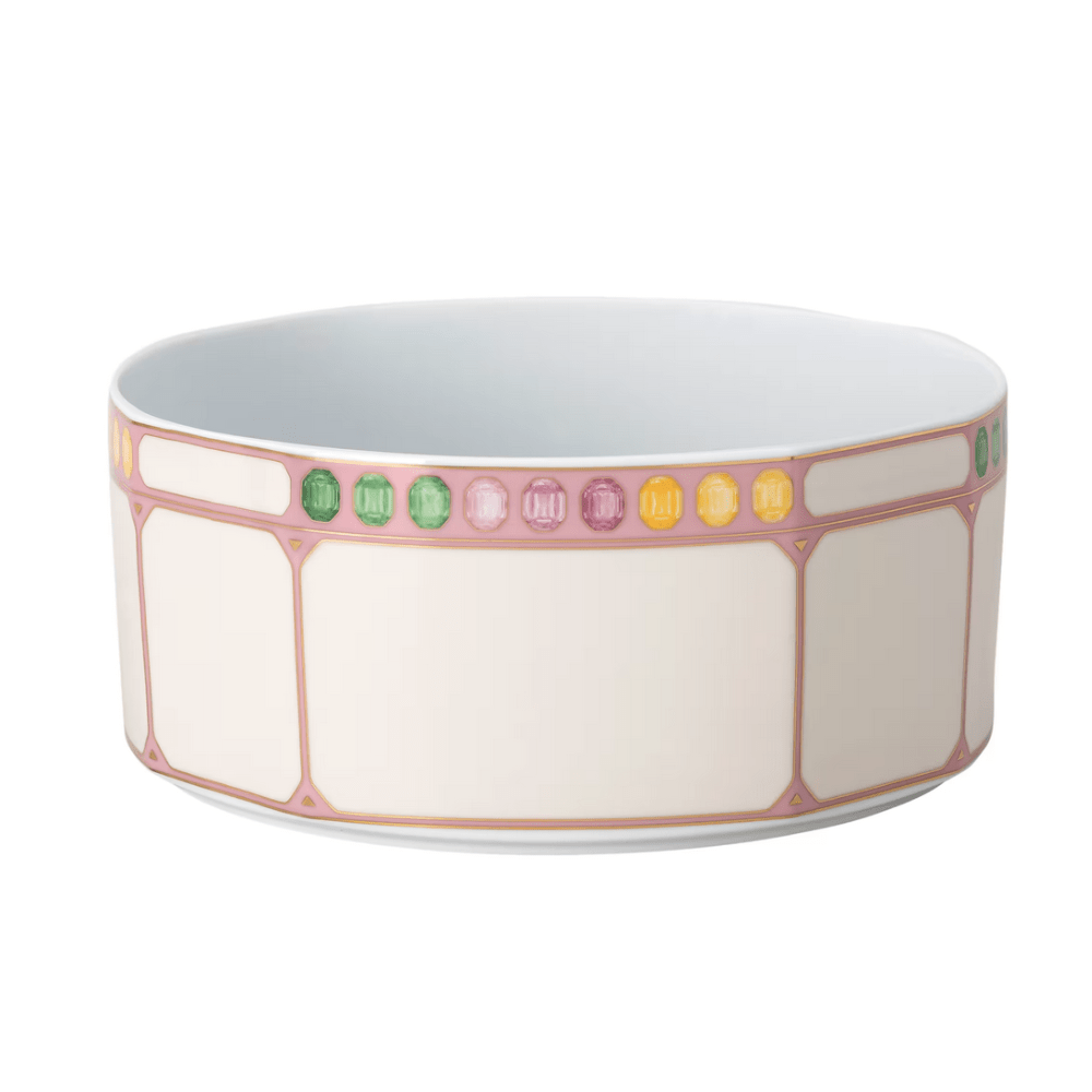 Swarovski x Rosenthal Idyllia bowl Porcelain, Crystal print motif, Citron, Large, Multicolored -Rosenthal