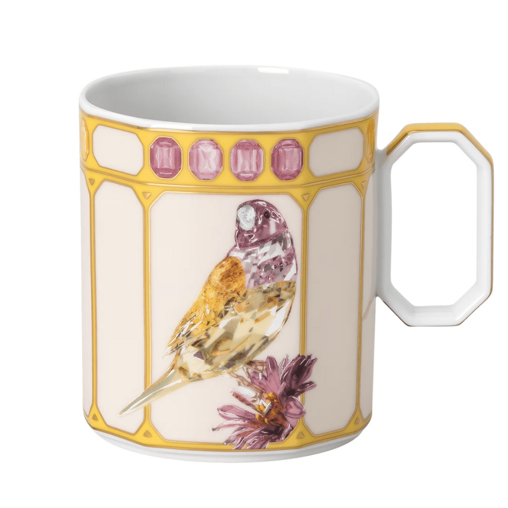 Swarovski x Rosenthal Idyllia mug Porcelain, Crystal print motif, Finch -Rosenthal