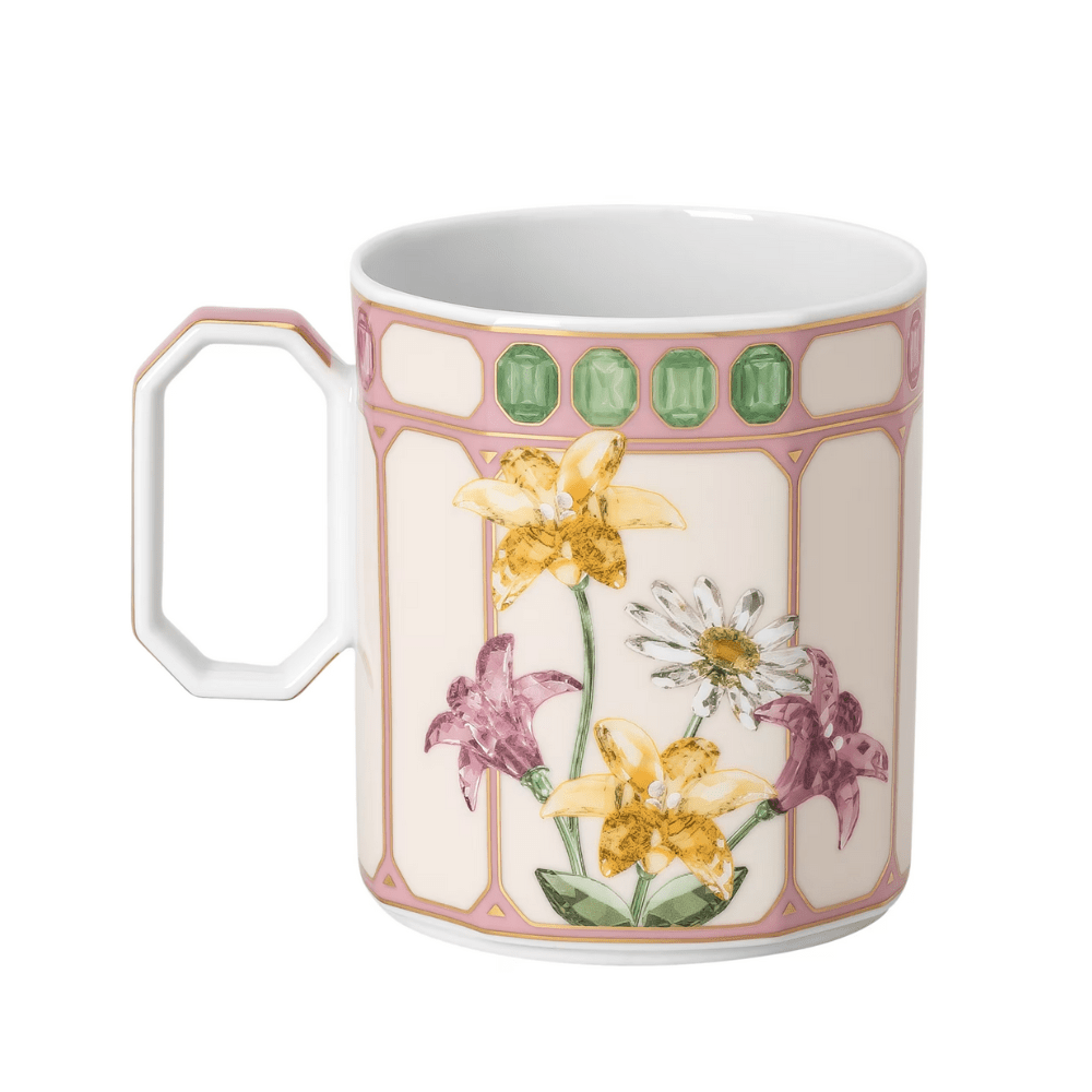 Swarovski x Rosenthal Idyllia mug Porcelain, Crystal print motif, Flycatcher -Rosenthal