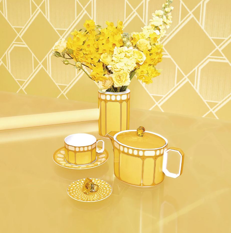 Swarovski x Rosenthal Signum Azure + Jonquil Tea cup Set of 2 -Rosenthal