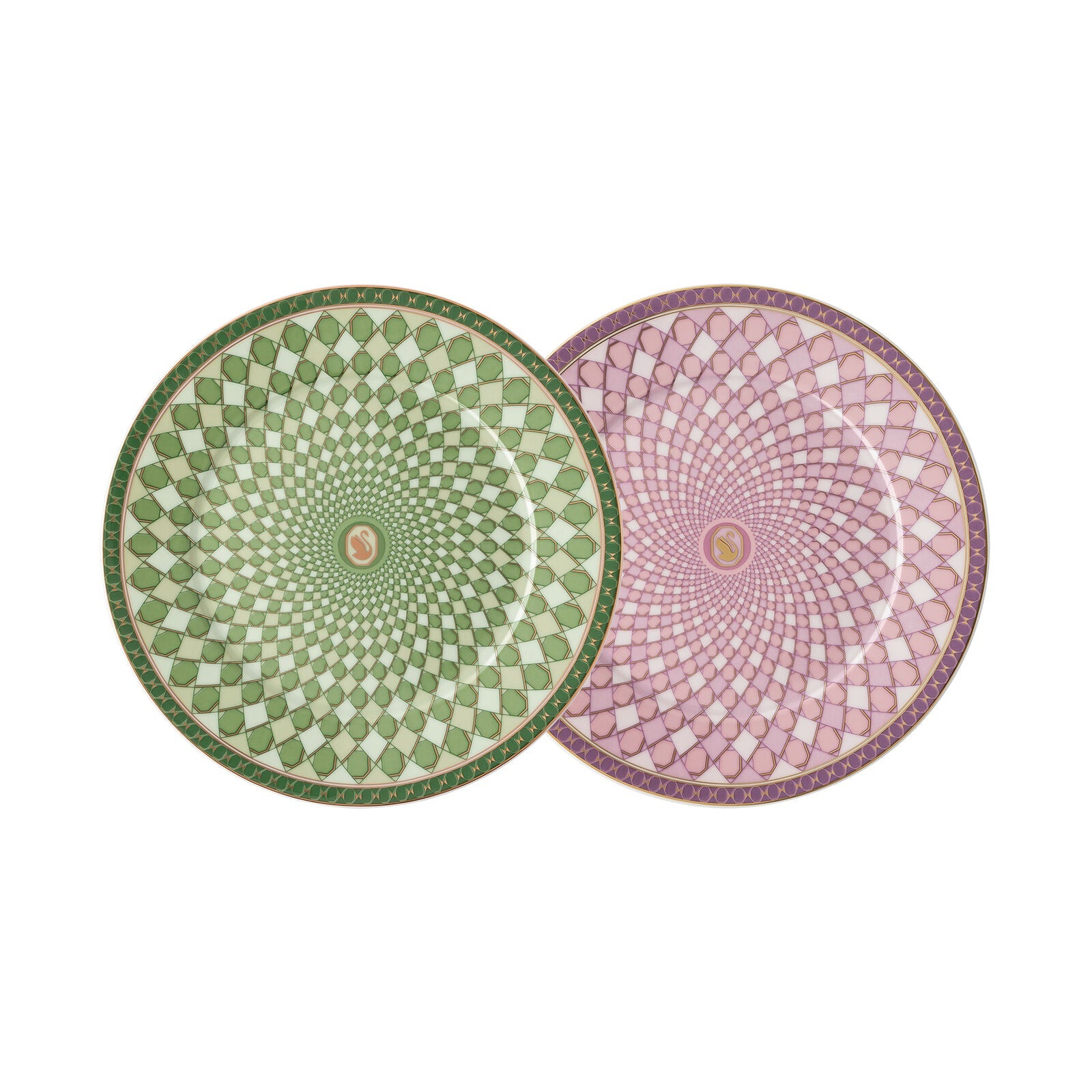 Swarovski x Rosenthal Signum Fern + Rose Set 2 Plates 18 cm -Rosenthal