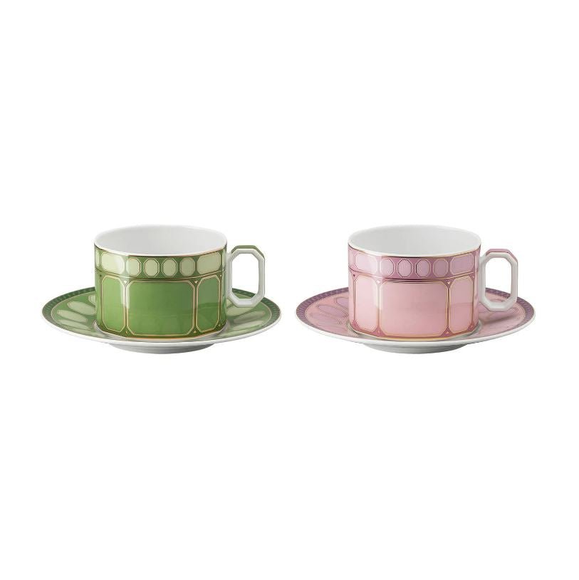 Swarovski x Rosenthal Signum Fern + Rose Tea cup Set of 2 -Rosenthal