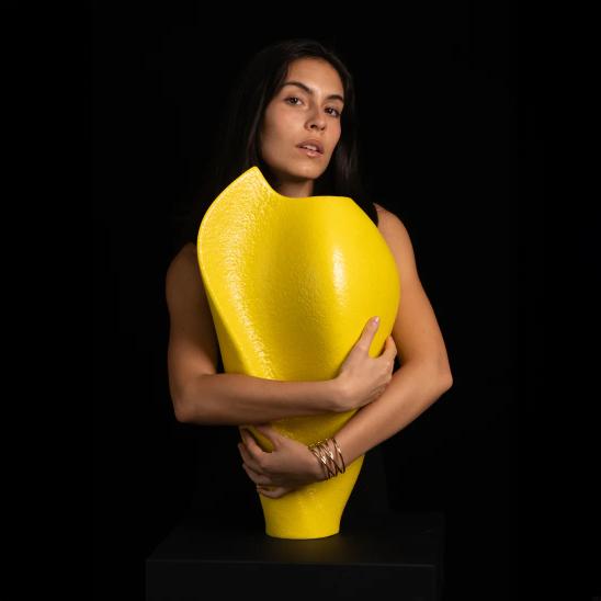 The Promise Vase - Yellow Popcorn -Claraval