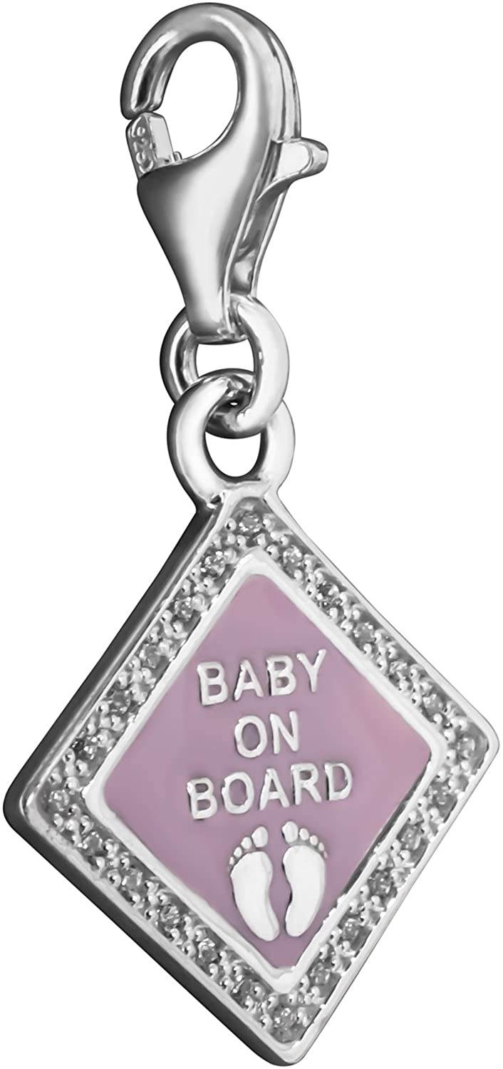 Thomas Sabo Charm Club Charm Baby On Board Sterling Silver & Enamel Pin -Thomas Sabo