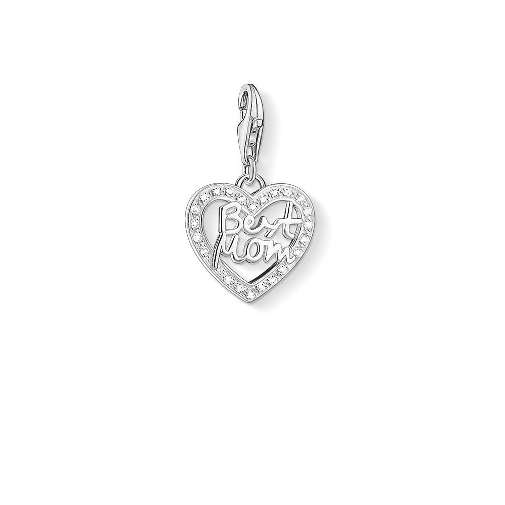 Thomas Sabo Charm Club Charm Best Mom Sterling Silver & C.Z. White 130 -Thomas Sabo