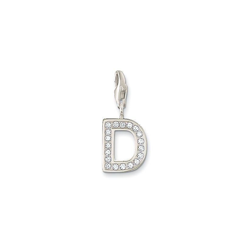 Thomas Sabo Charm Club Charm D Sterling Silver & C.Z. White 0226-051-1 -Thomas Sabo
