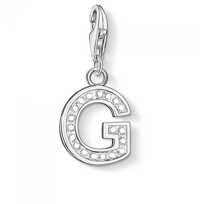 Thomas Sabo Charm Club Charm G Sterling Silver & C.Z. White 0229-051-1 -Thomas Sabo
