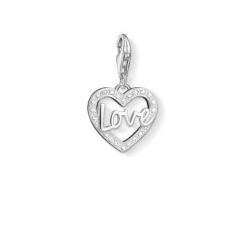 Thomas Sabo Charm Club Charm Love Sterling Silver & C.Z. White 1310-05 -Thomas Sabo