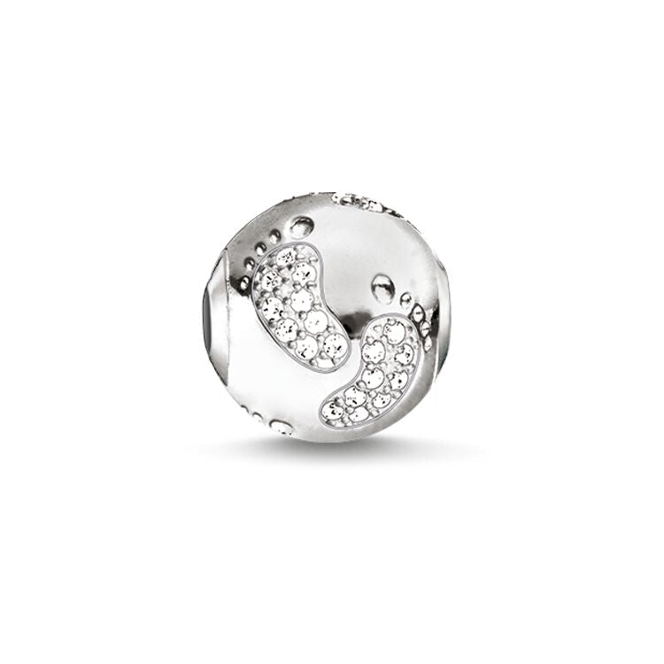 Thomas Sabo Karma Bead Baby Footprint Sterling Silver & C.Z. White K01 -Thomas Sabo