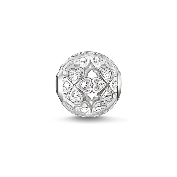 Thomas Sabo Karma Bead Clover Leaf Sterling Silver & C.Z. White K0134 - Thomas Sabo