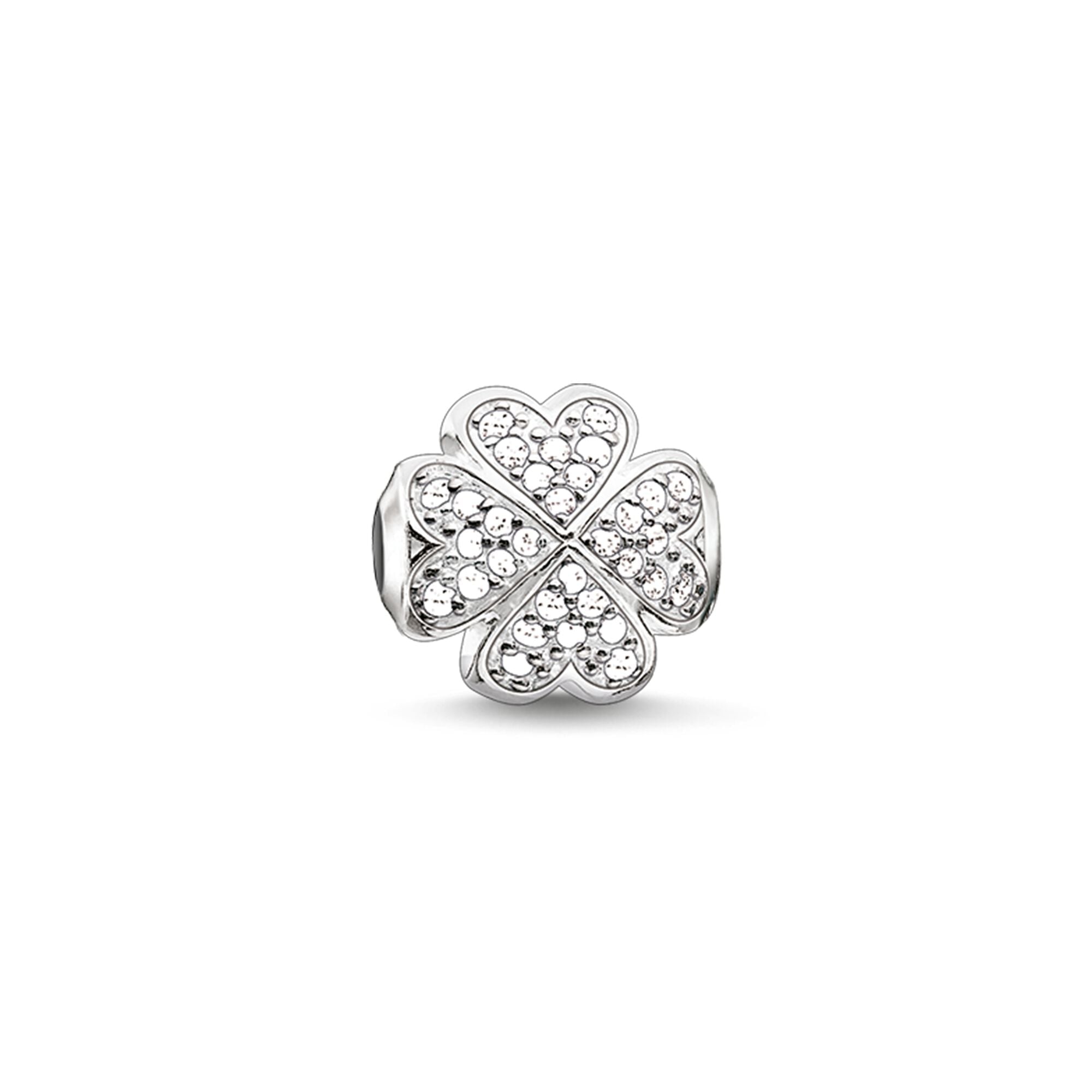 Thomas Sabo Karma Bead Clover Leaf Sterling Silver & C.Z. White K0171 - Thomas Sabo