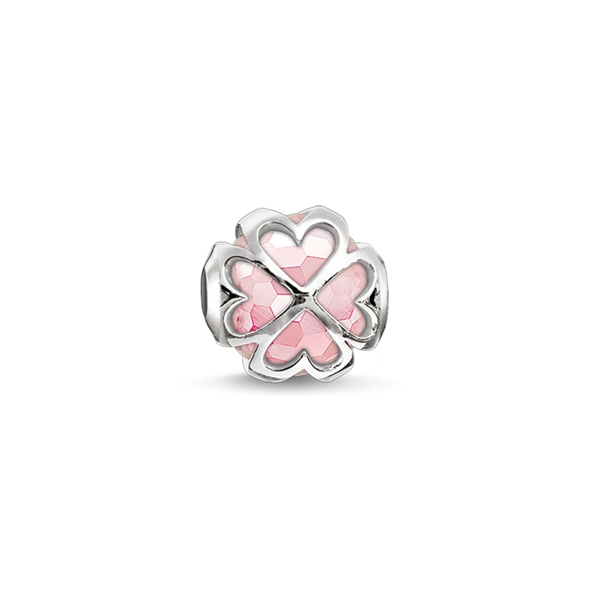 Thomas Sabo Karma Bead Clover Leaf Sterling Silver & Rose Gold Pink K0 -Thomas Sabo