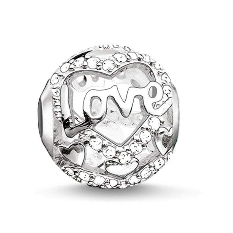 Thomas Sabo Karma Bead Heart Of Love Sterling Silver & C.Z. White K01 -Thomas Sabo