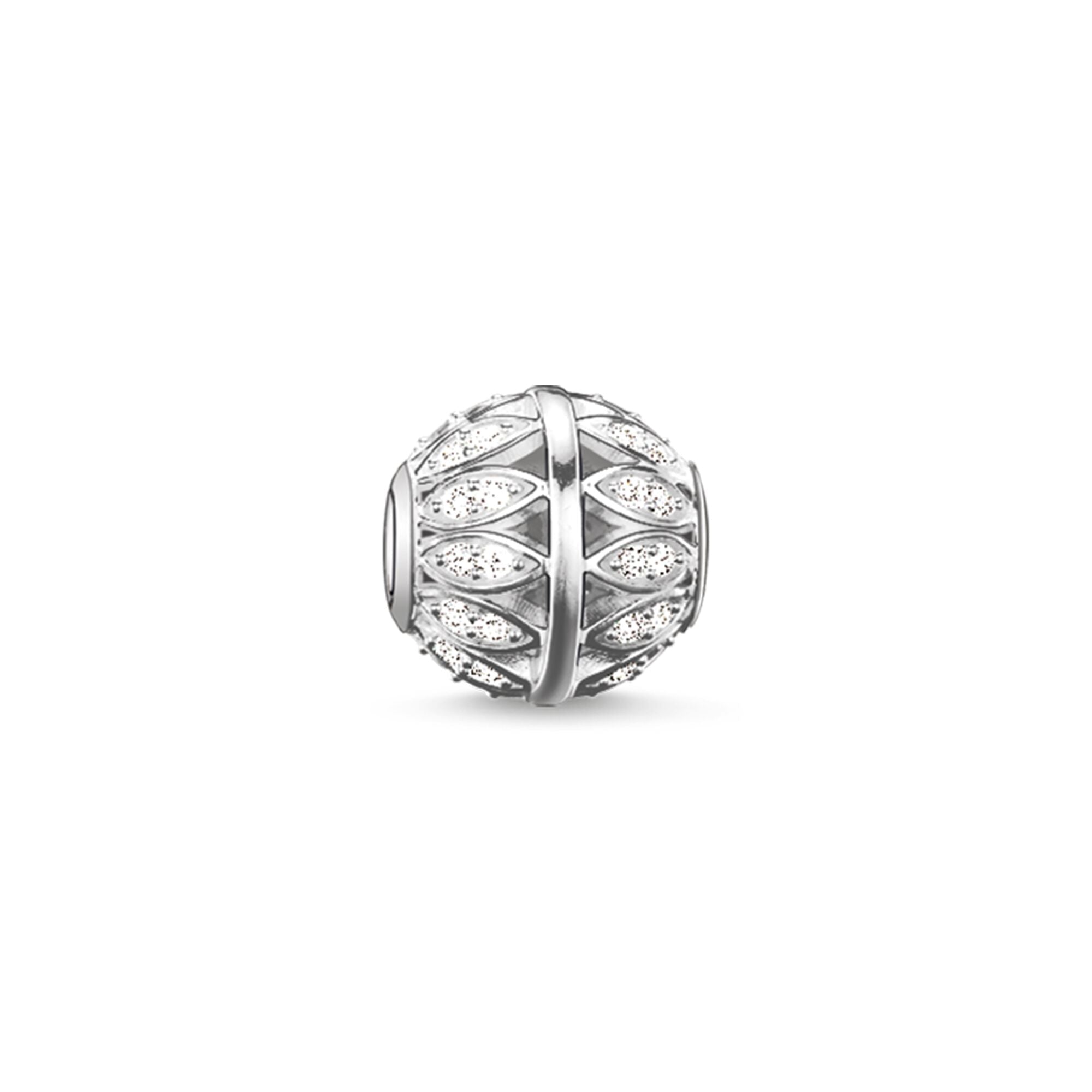 Thomas Sabo Karma Bead Leaves Sterling Silver & C.Z. White K0095-051-1 -Thomas Sabo