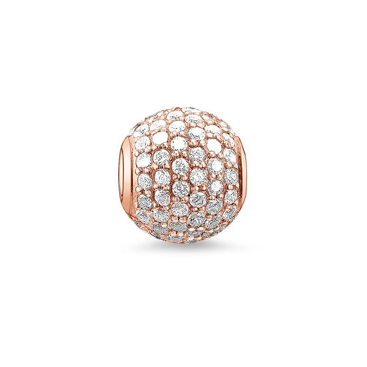 Thomas Sabo Karma Bead Pave Sterling Silver & Rose Gold White K0053-41 -Thomas Sabo