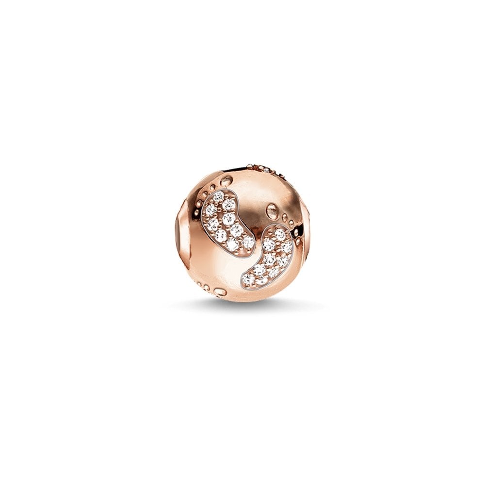 Thomas Sabo Karma Bead Rose Sterling Silver & Rose Gold White K0156-41 -Thomas Sabo