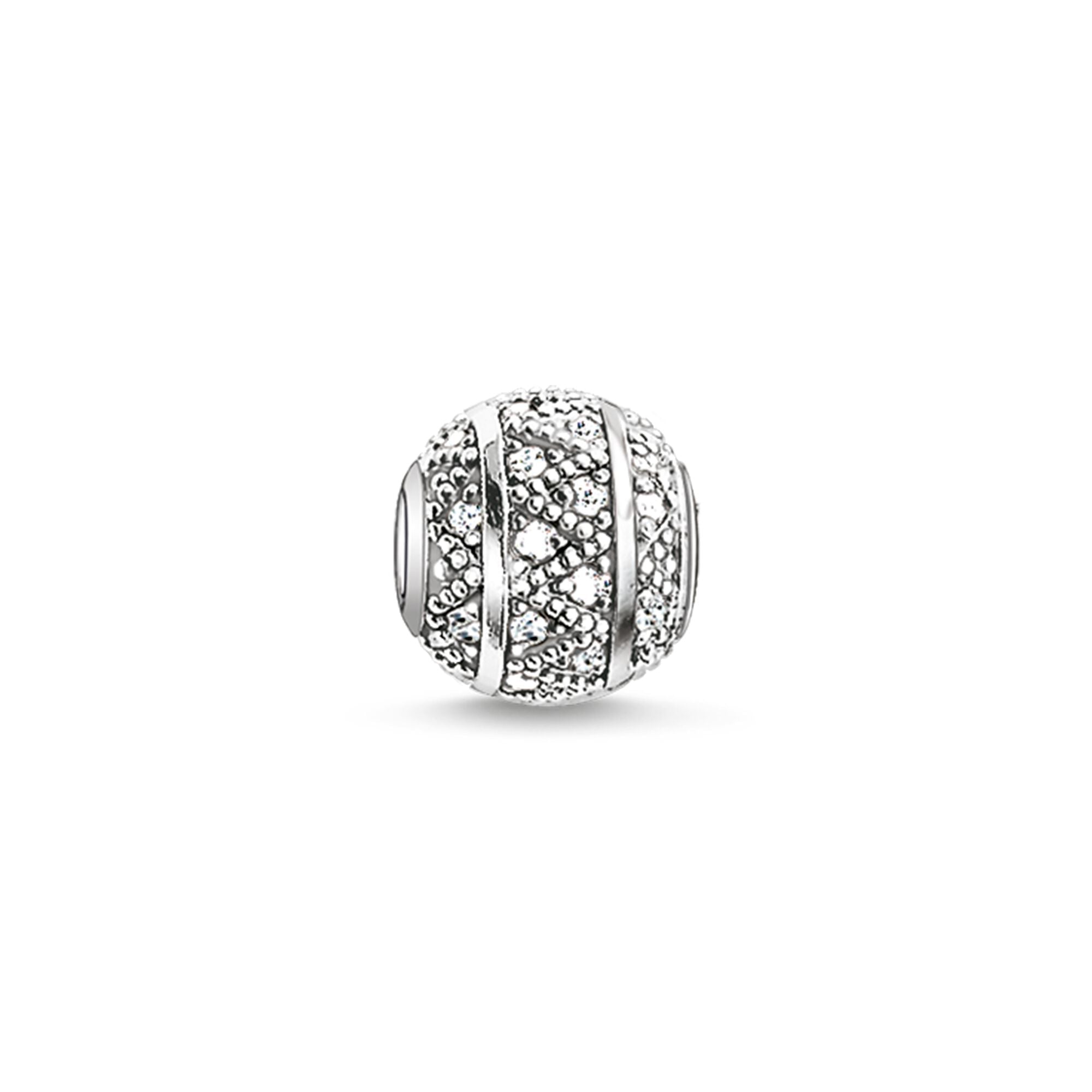 Thomas Sabo Karma Bead Zig Zag White Sterling Silver & C.Z. White K007 -Thomas Sabo