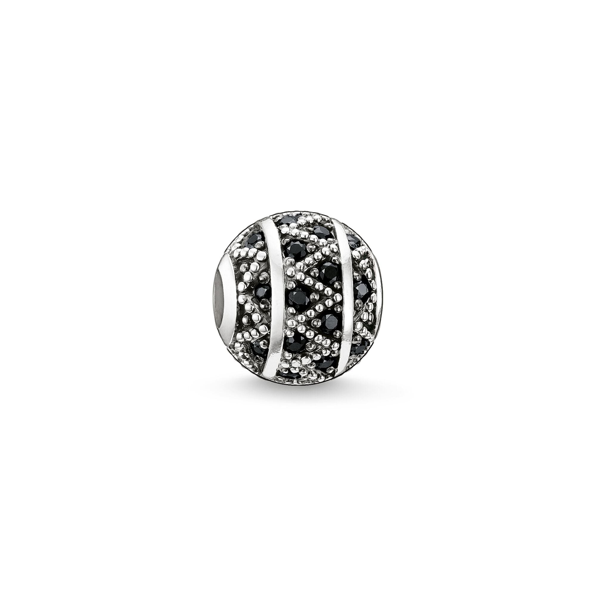 Thomas Sabo Karma Bead Zigzag Sterling Silver & C.Z. Black K0022-051-1 -Thomas Sabo