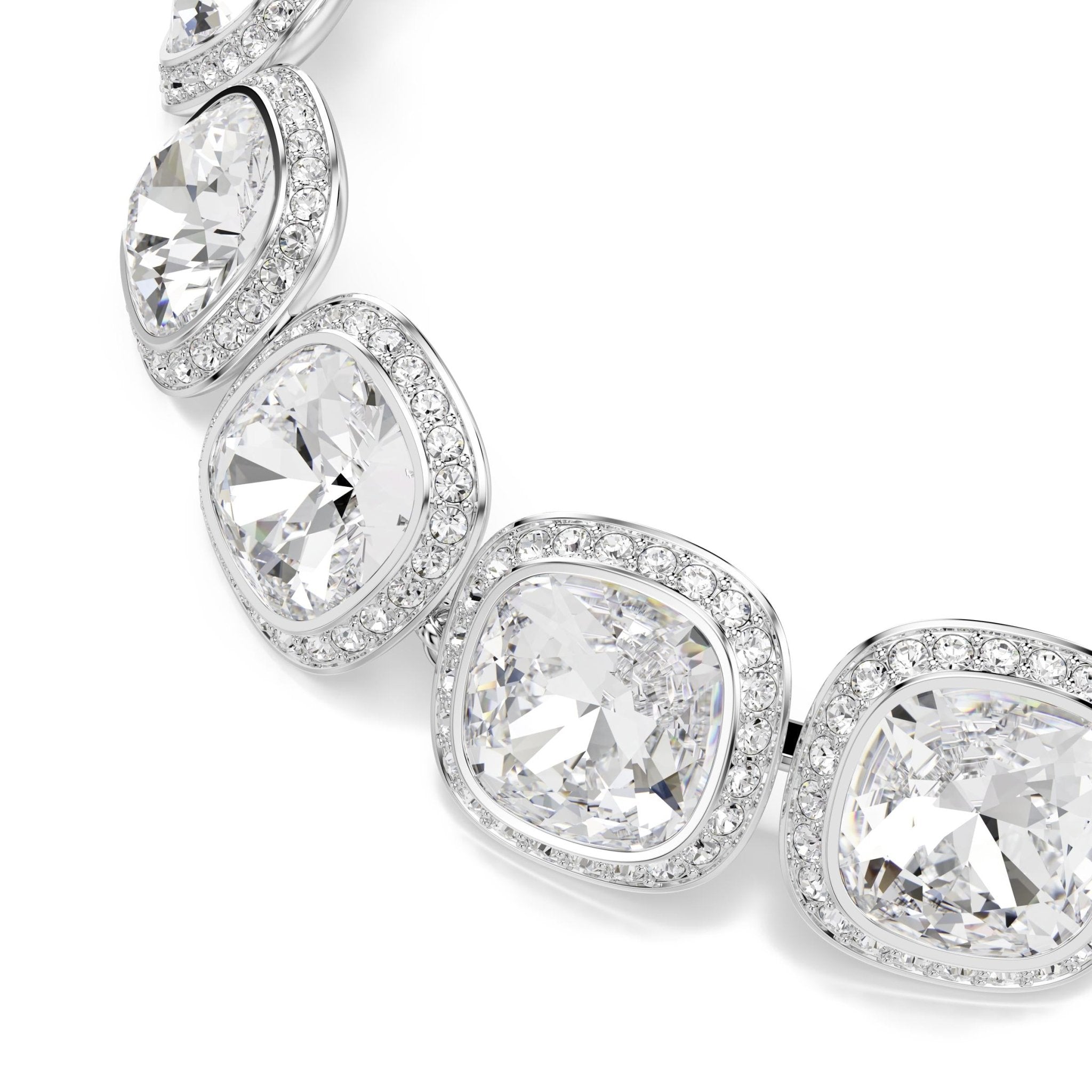 Una Angelic bracelet, Cushion cut, White, Rhodium plated -Swarovski