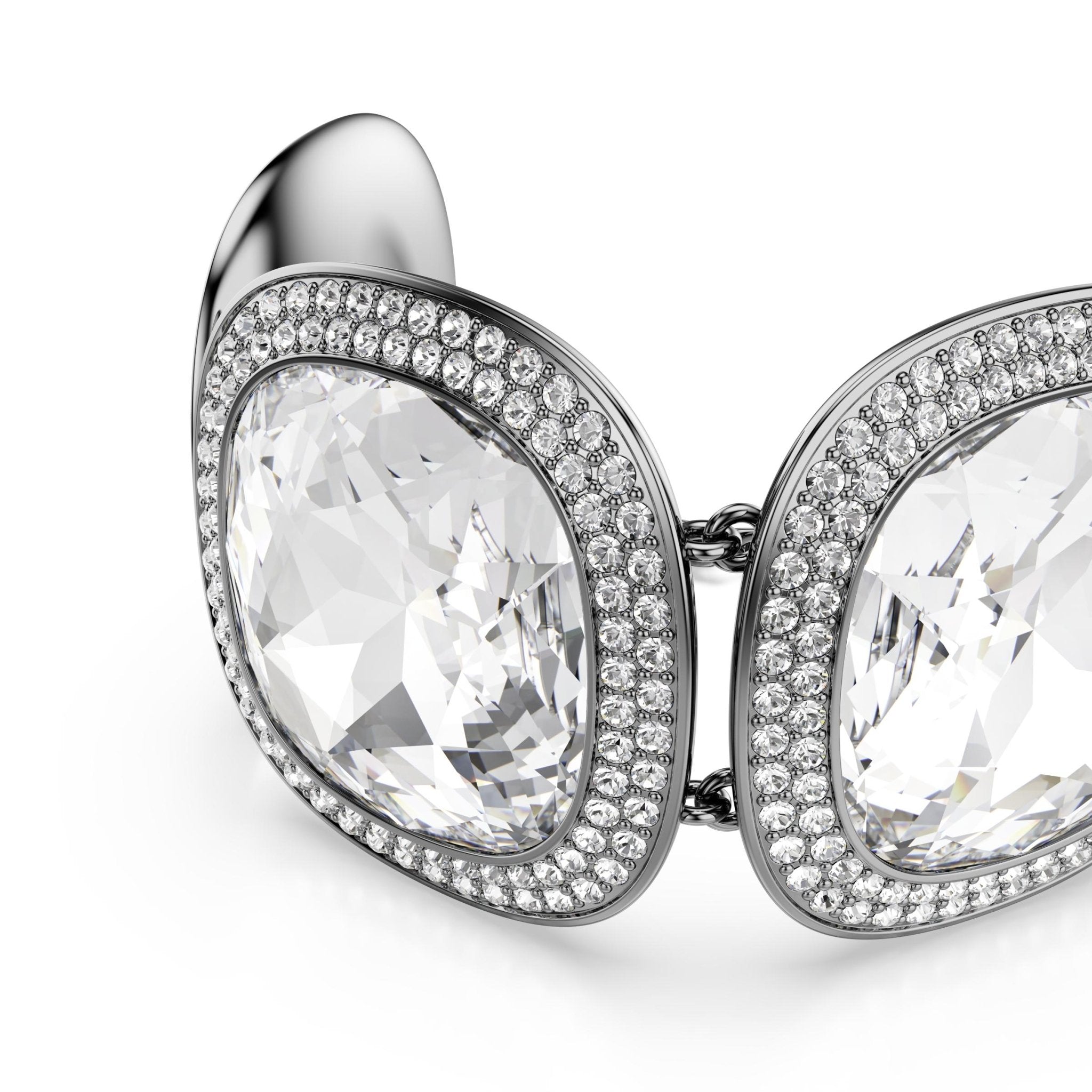 Una Angelic bracelet, Cushion cut, White, Ruthenium plated -Swarovski