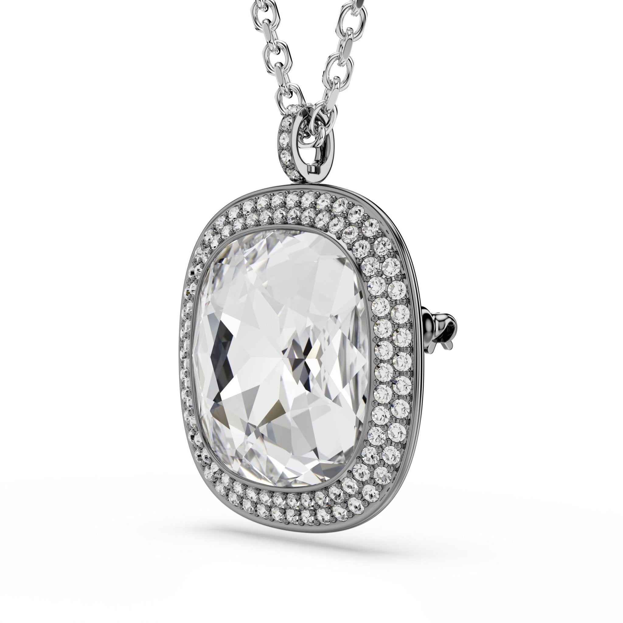 Una Angelic pendant and brooch, Cushion cut, White, Mixed Plating -Swarovski