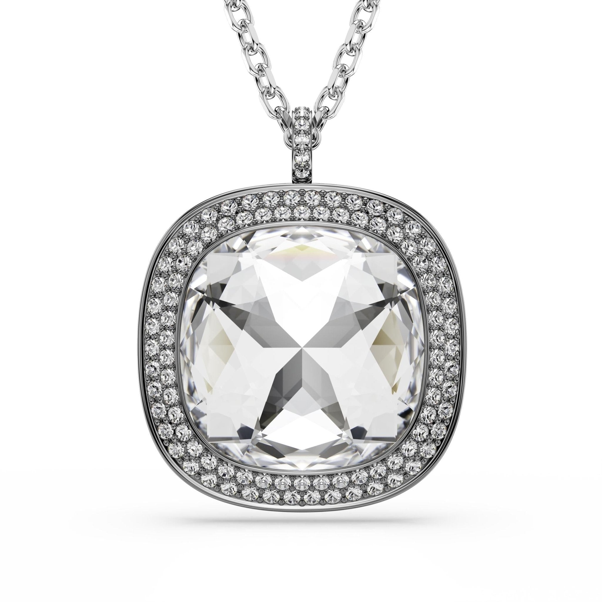 Una Angelic pendant and brooch, Cushion cut, White, Mixed Plating -Swarovski