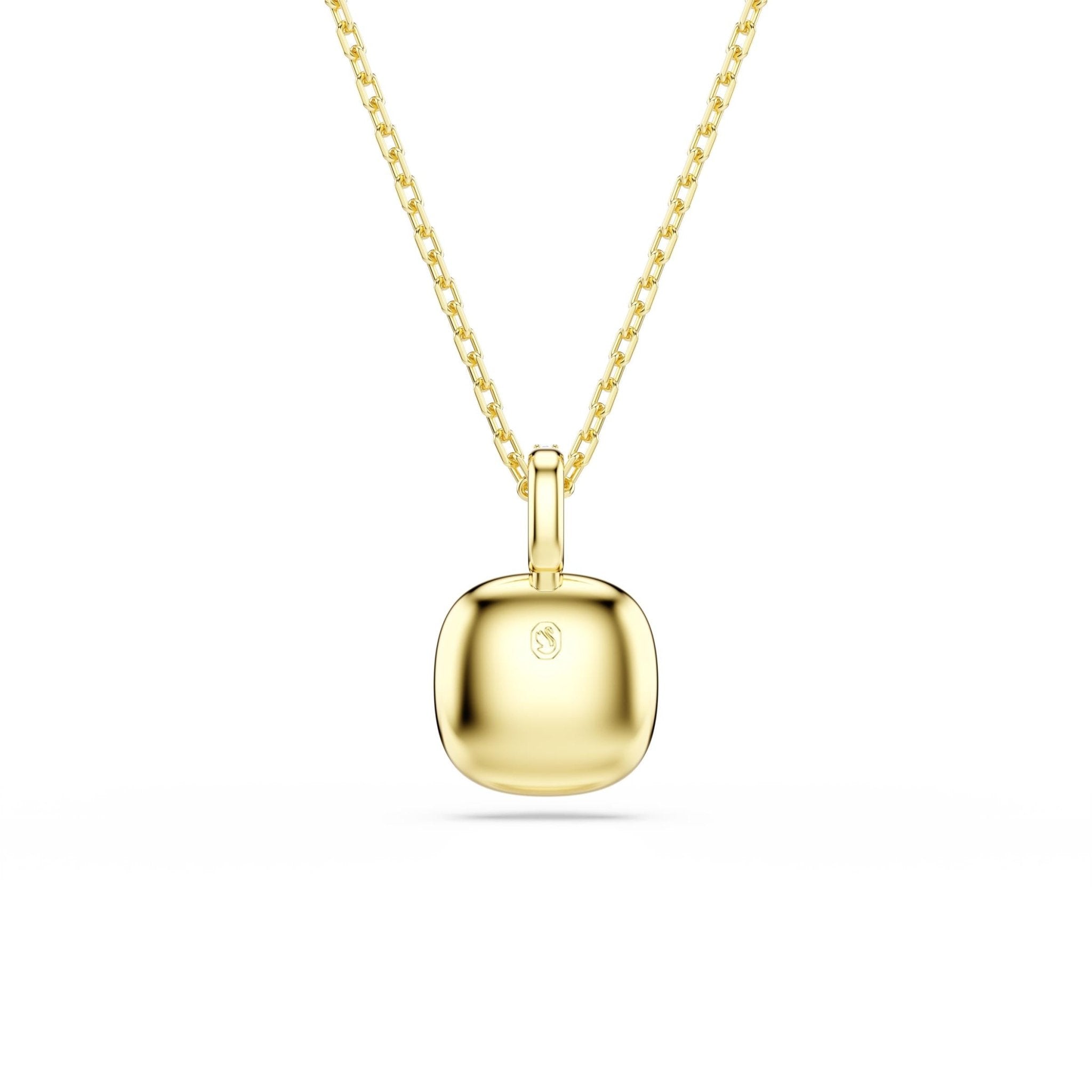 Una Angelic pendant, Cushion cut, White, 18K gold finish -Swarovski