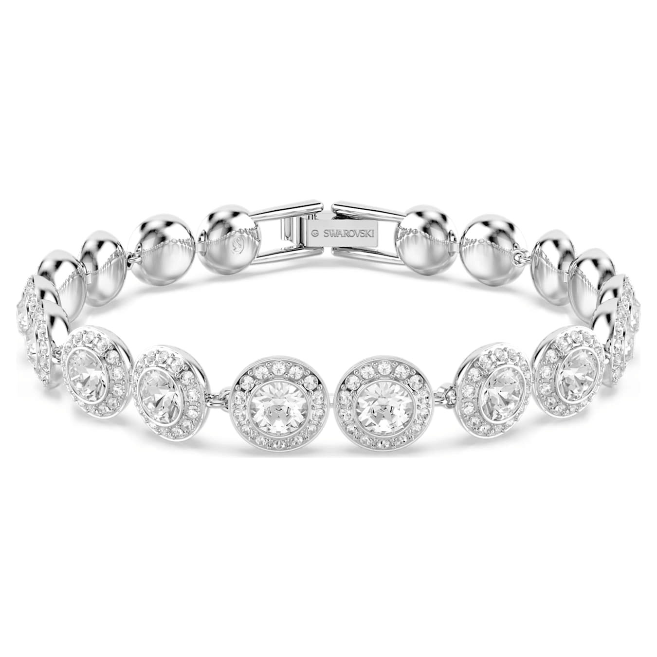 Una Angelic Set (3), Round cut, White, Rhodium plated -Swarovski