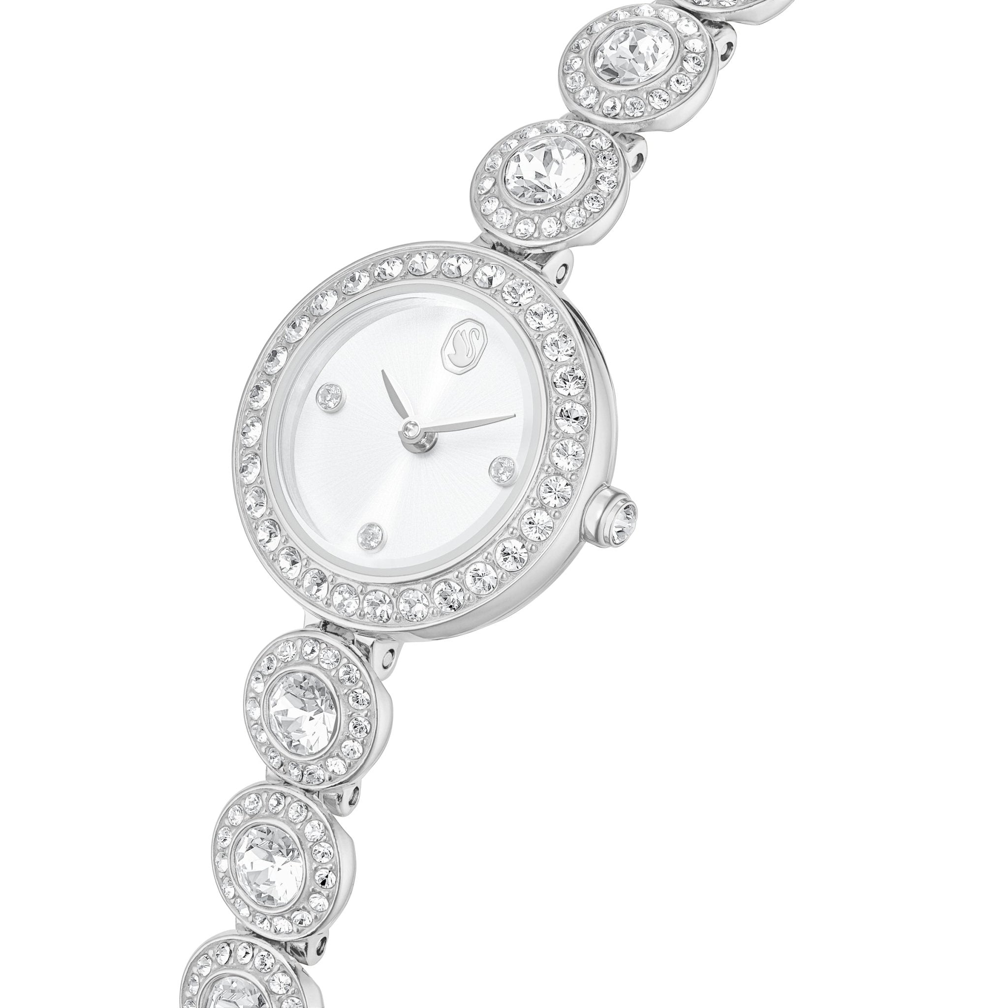 Una Angelic watch, Crystal bracelet, Silver tone, Stainless steel -Swarovski