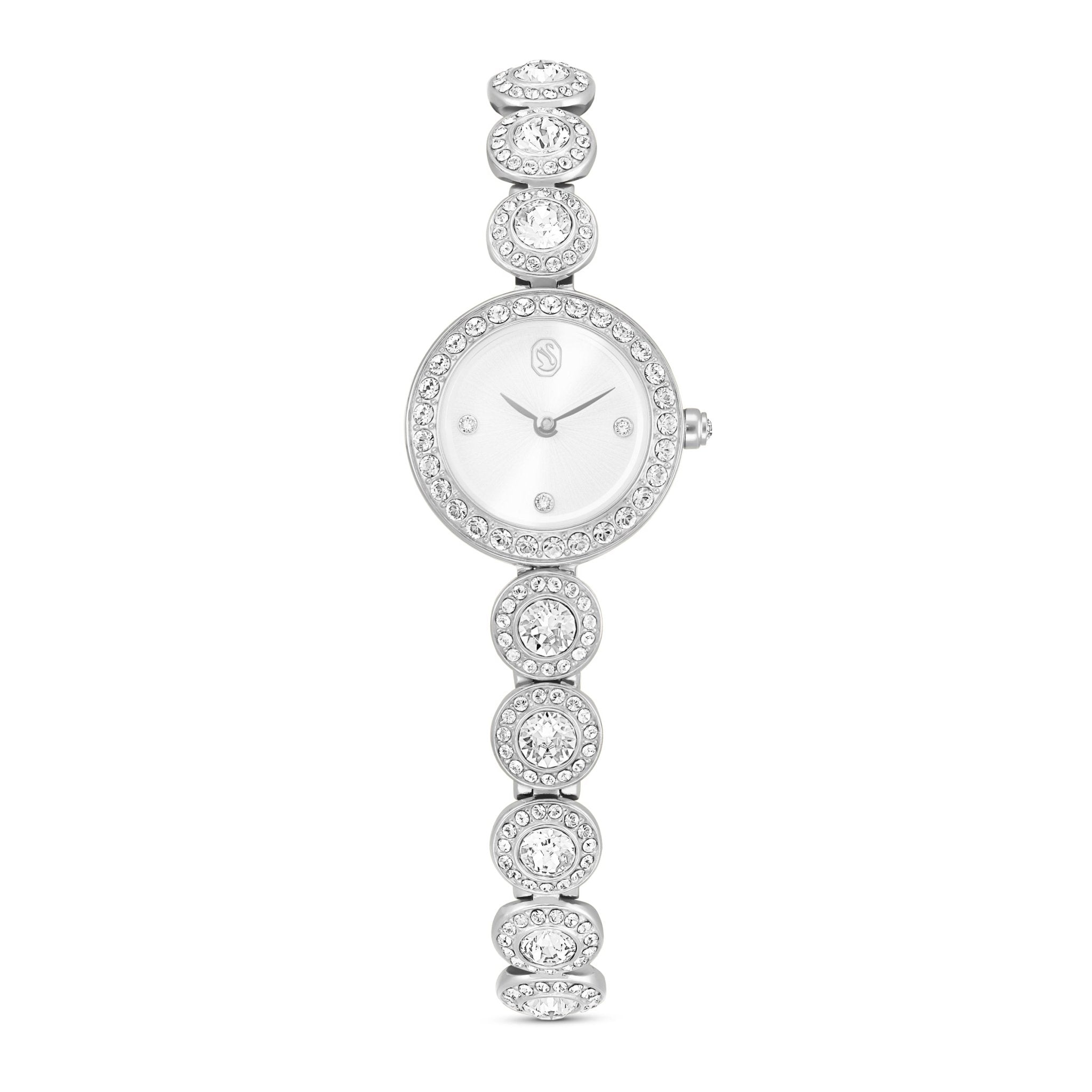 Una Angelic watch, Crystal bracelet, Silver tone, Stainless steel -Swarovski