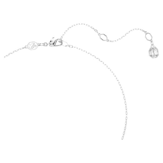 Una Angelic Y pendant Round cut, White, Rhodium plated -Swarovski
