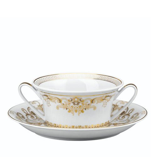 Versace Cream Soup Cup & Saucer Medusa Gala Porcelain -Versace