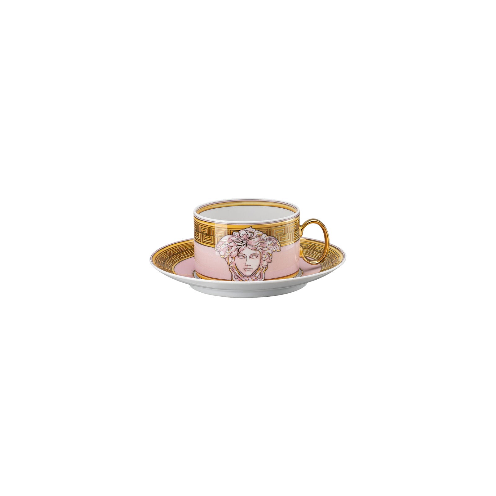 Versace Cup & Saucer Low Medusa Amplified Coin Pink -Versace