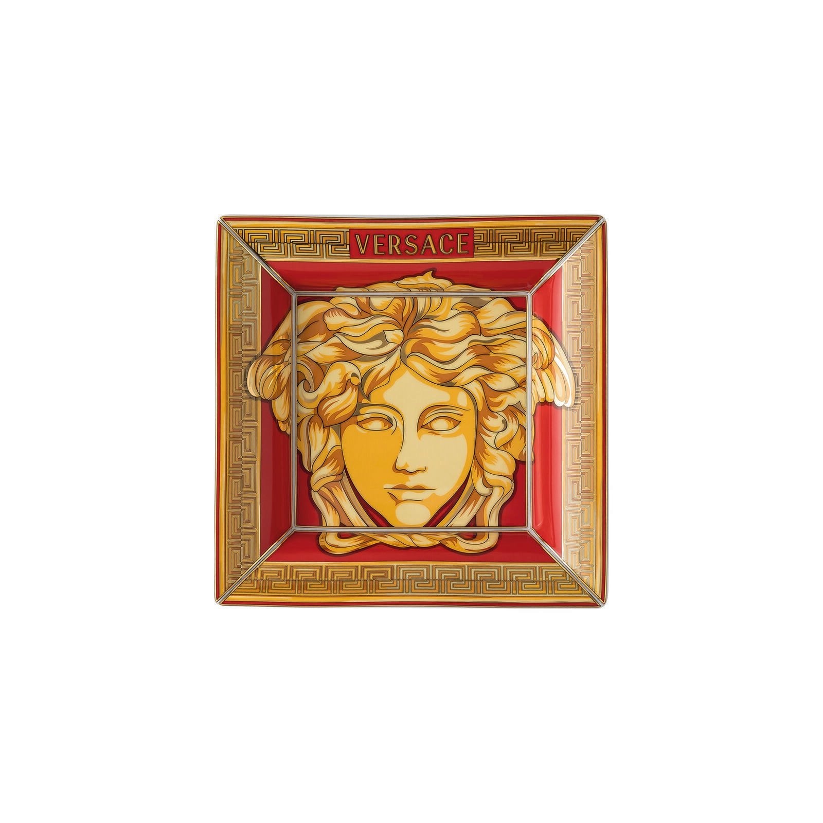 Versace Dish Square Medusa Amplified Golden Coin 18Cm -Versace