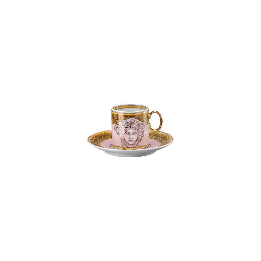 Versace Espresso Cup & Saucer Medusa Amplified Coin Pink -Versace