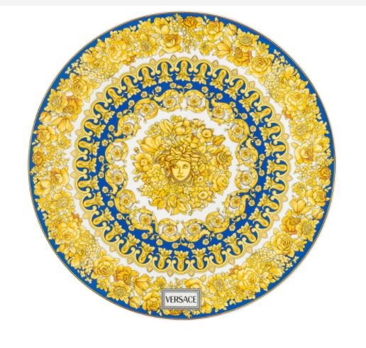 Versace Service Plate Medusa Rhapsody (Blue and gold)(33cm) -Versace