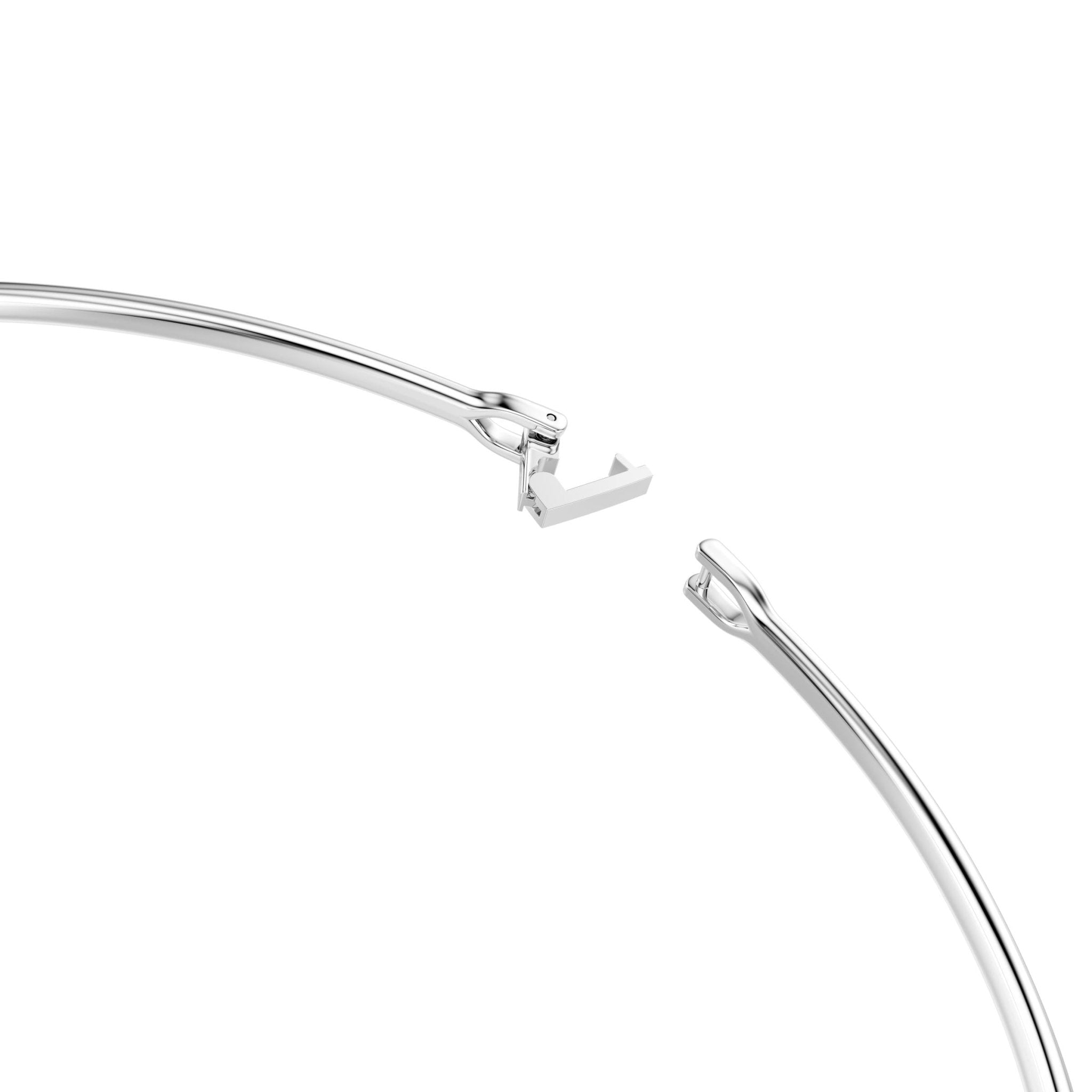 Vienna necklace, Mixed cuts, Swan, White, Rhodium plated -Swarovski