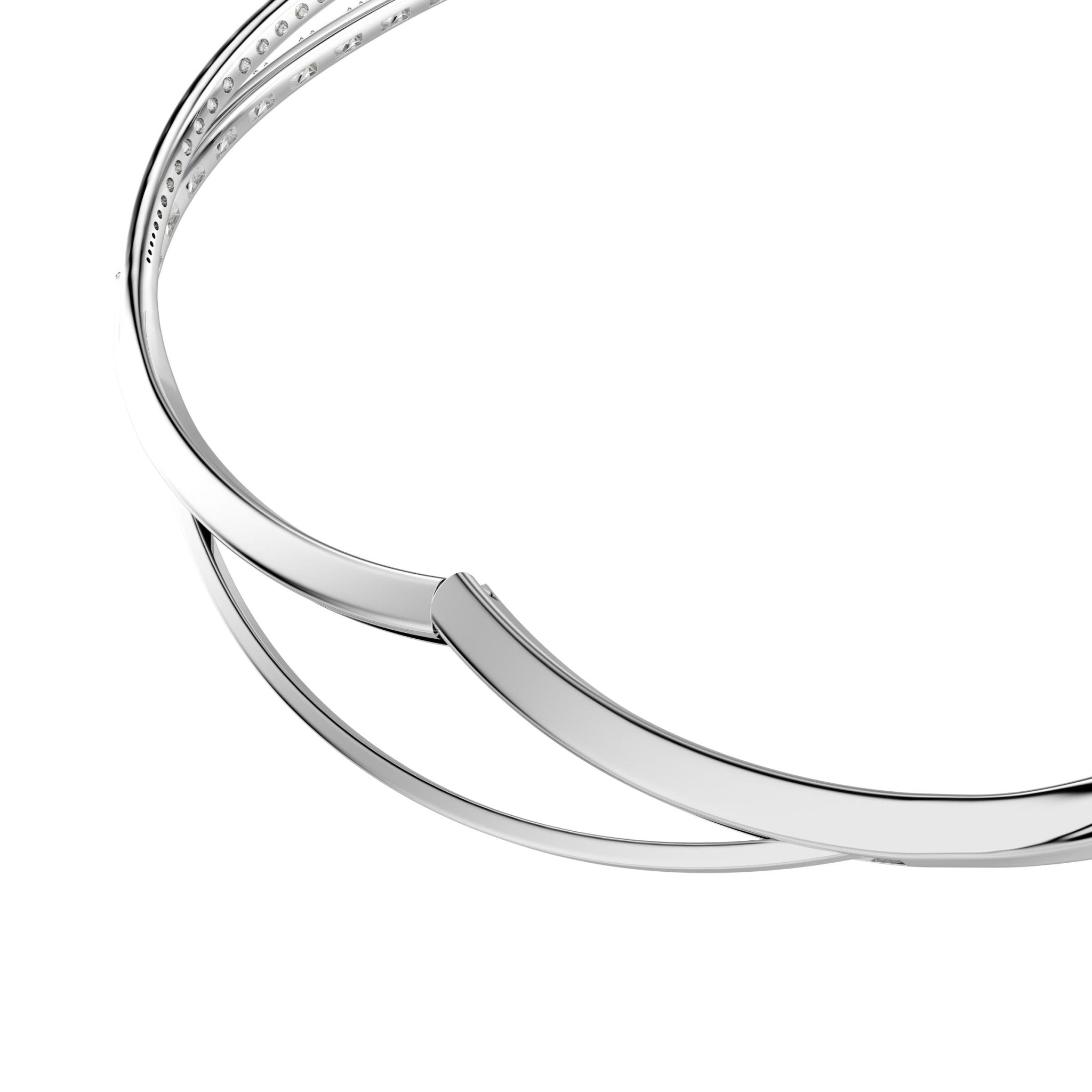 Vienna necklace, Mixed cuts, White, Rhodium plated -Swarovski
