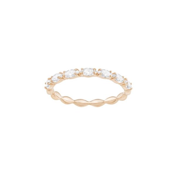Vittore Marquise Ring, White, Rose-Gold Tone Plated -Swarovski
