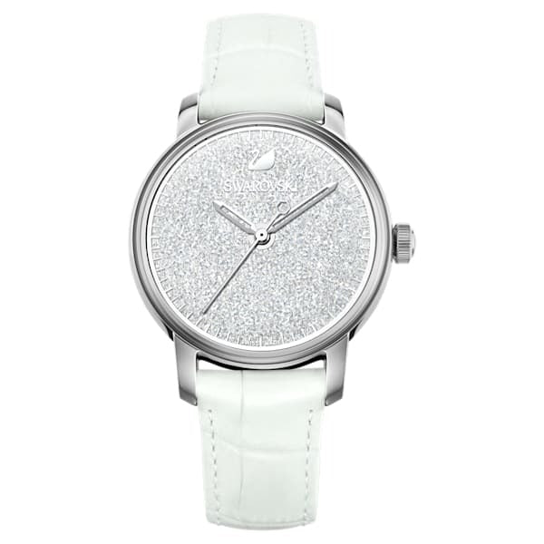 Watch Crystalline Hours Ls Wht/Cry/Sts -Swarovski